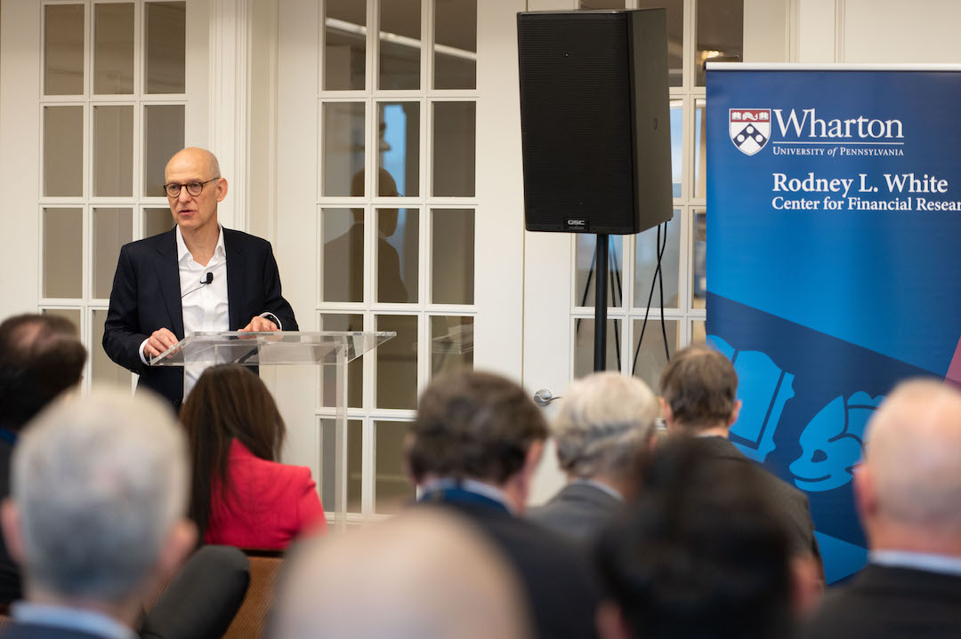 Ezekiel Emanuel speaks at a podium