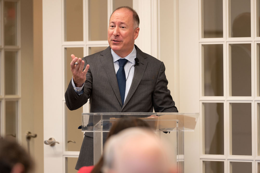 Rob Nichols, President and CEO of the American Bankers Association introduces a panel