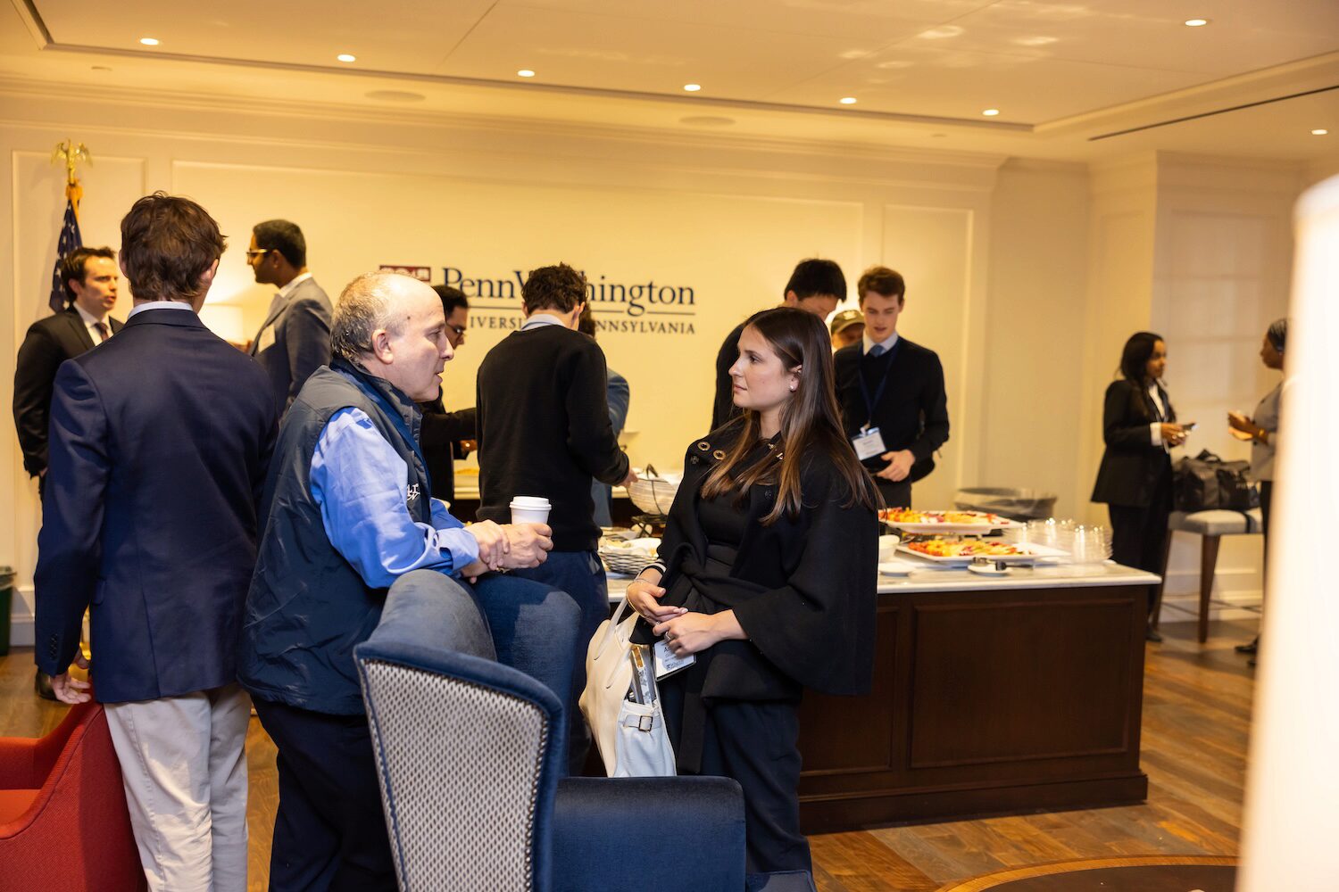 Conference attendees mingling